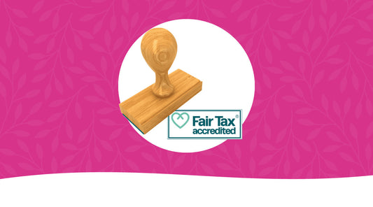 Fair Tax accredited stamp with wooden stamper