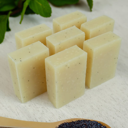 friendly soap peppermint and poppy seeds soap seven bars