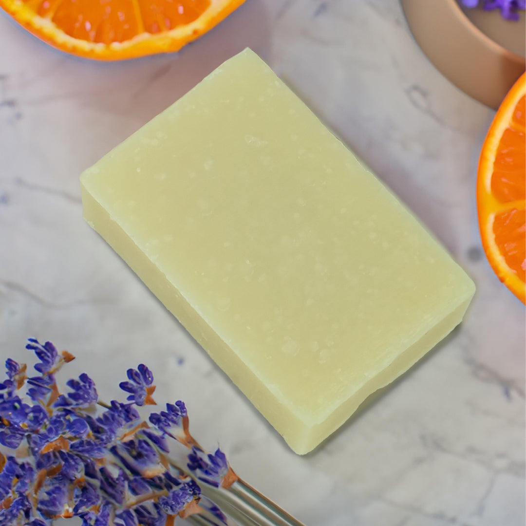 friendly shaving orange and lavender single bar