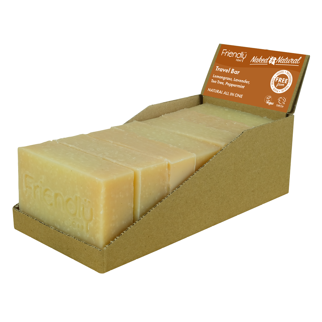 friendly soap - travel bar - Natural - Travel Bar - Lemongrass, Lavender, Tea Tree & Peppermint 7 pack