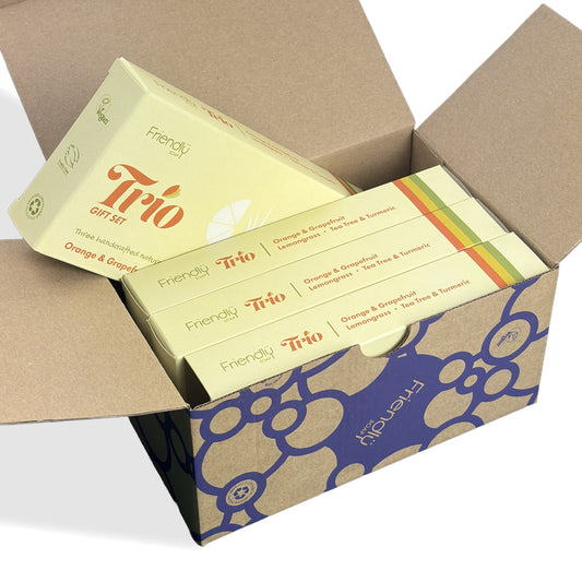 4 Pack - Trio Gift Sets - Orange & Grapefruit, Lemongrass, Tea Tree & Turmeric