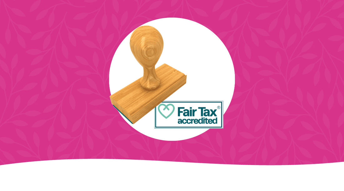 Fair Tax accredited stamp with wooden stamper