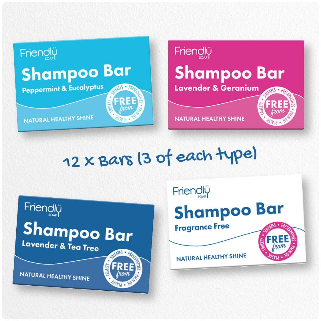 12 Pack - Full Range of Shampoo Bars