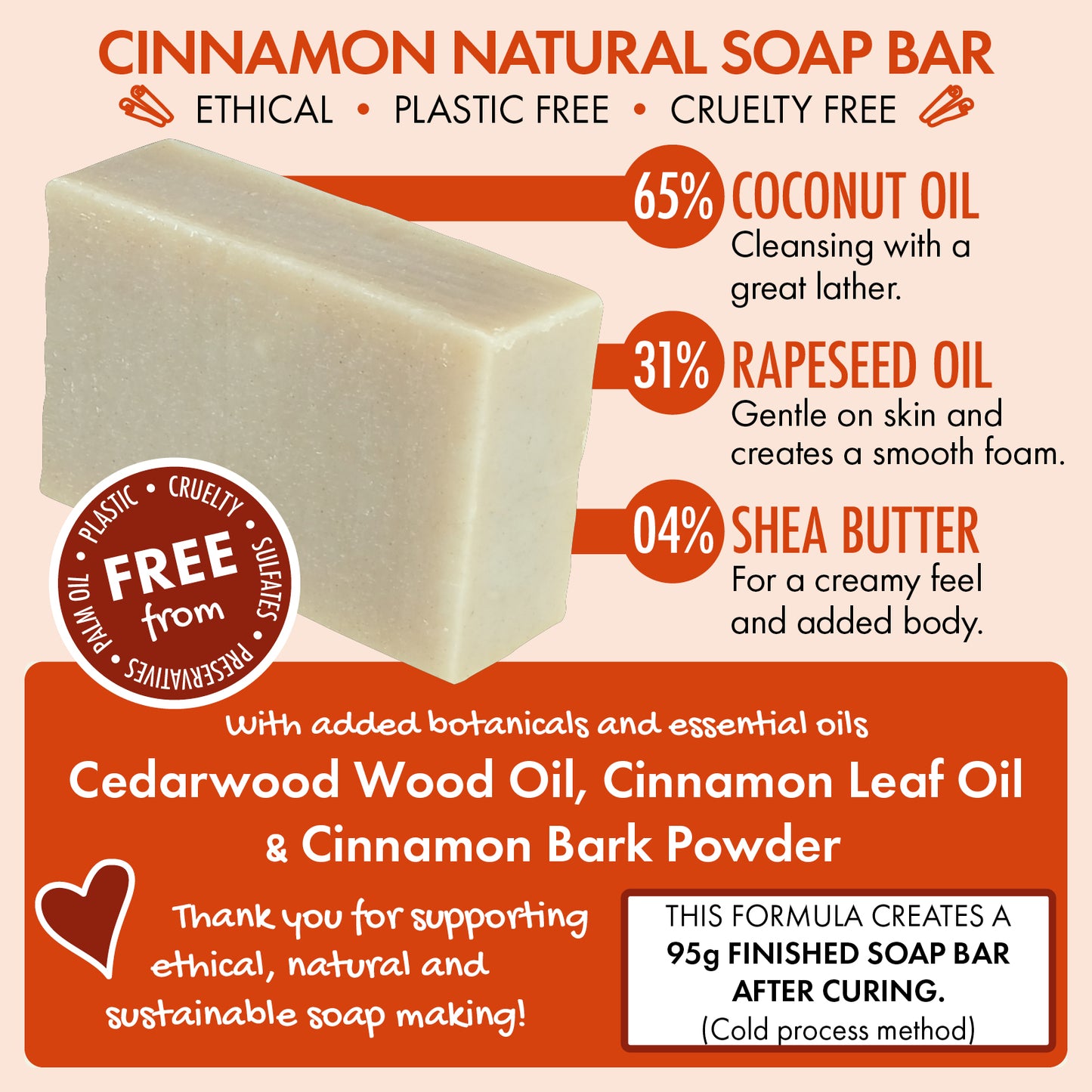 3 Pack - Cinnamon Natural Soap