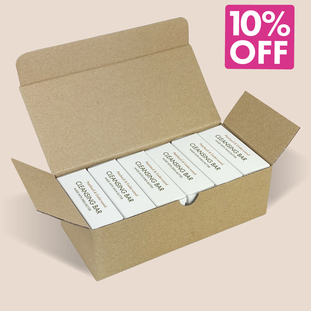 6 pack - Shea Butter Cleansing Bar - Patchouli & Cedarwood
