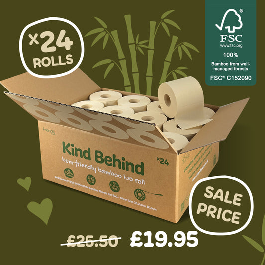 Bamboo Toilet Rolls x 24 (Kind Behind)