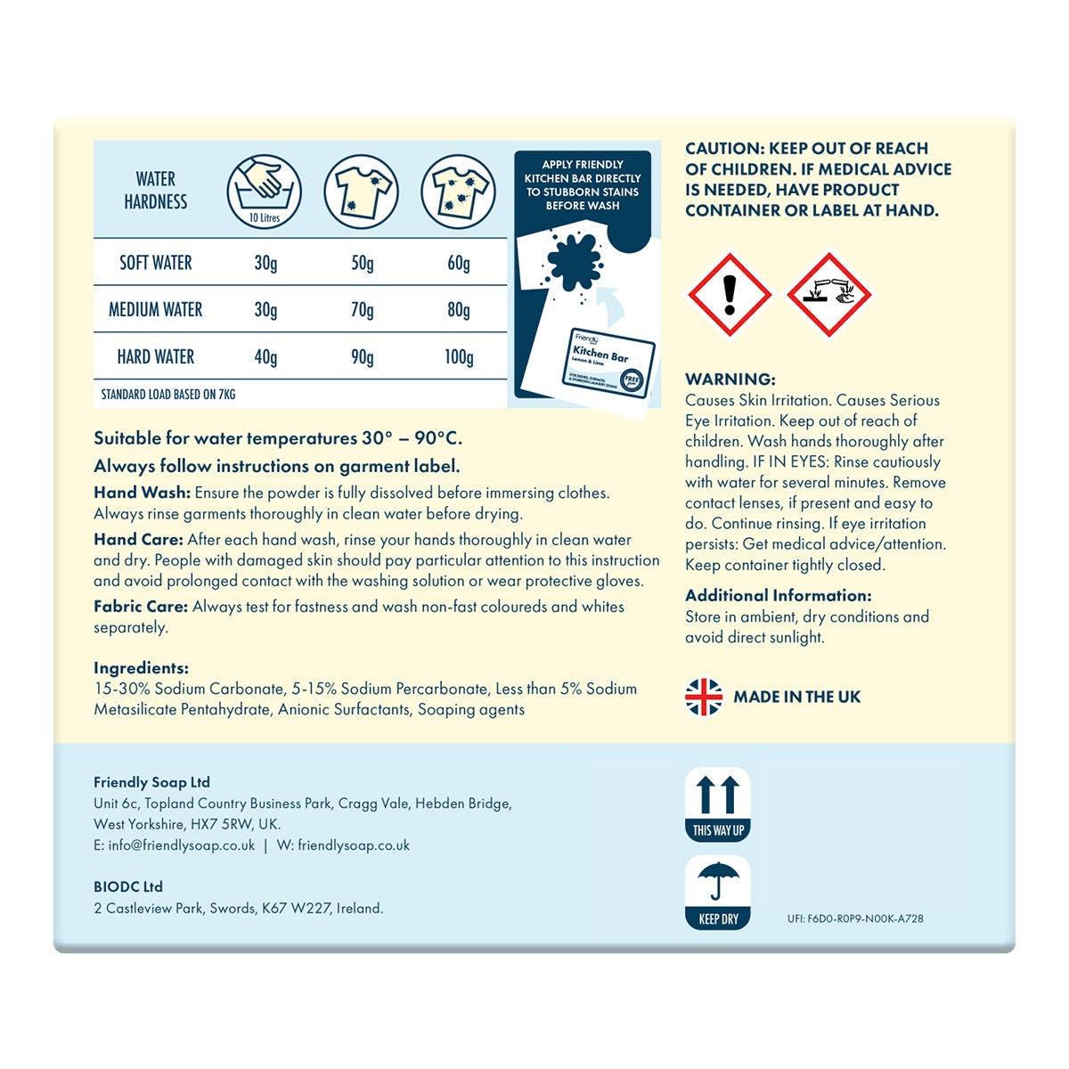 Washing powder shop ingredients list