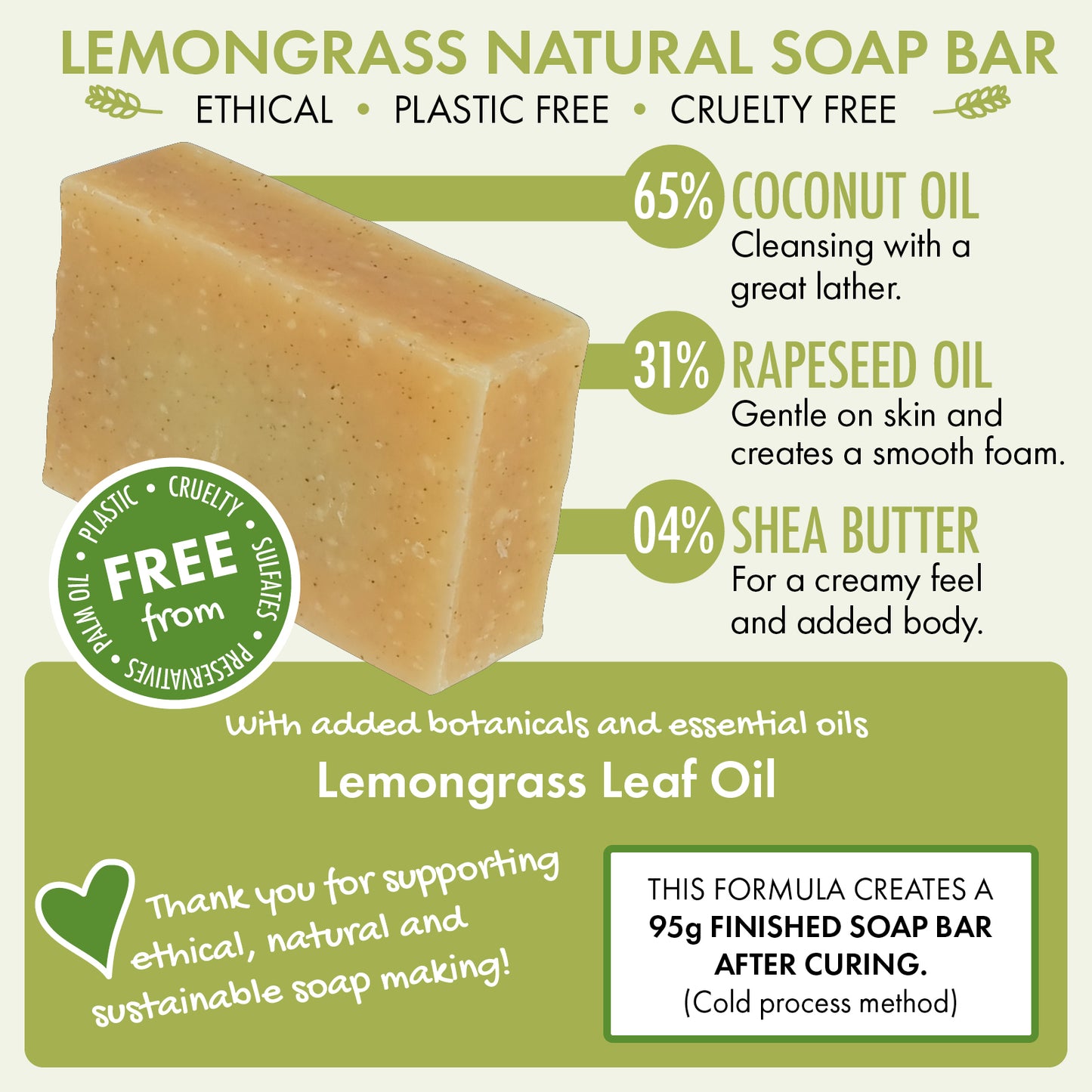 3 Pack - Lemongrass Natural Soap