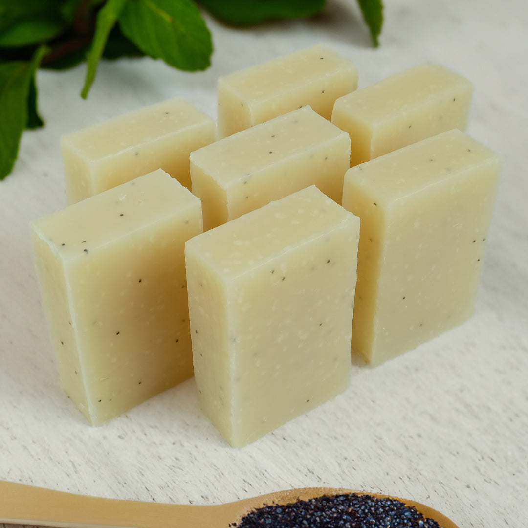 friendly soap peppermint and poppy seeds soap seven bars