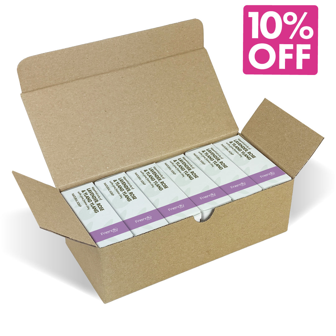 6 Pack - Olive Oil Soap Bar - Lavender, Rose & Ylang Ylang