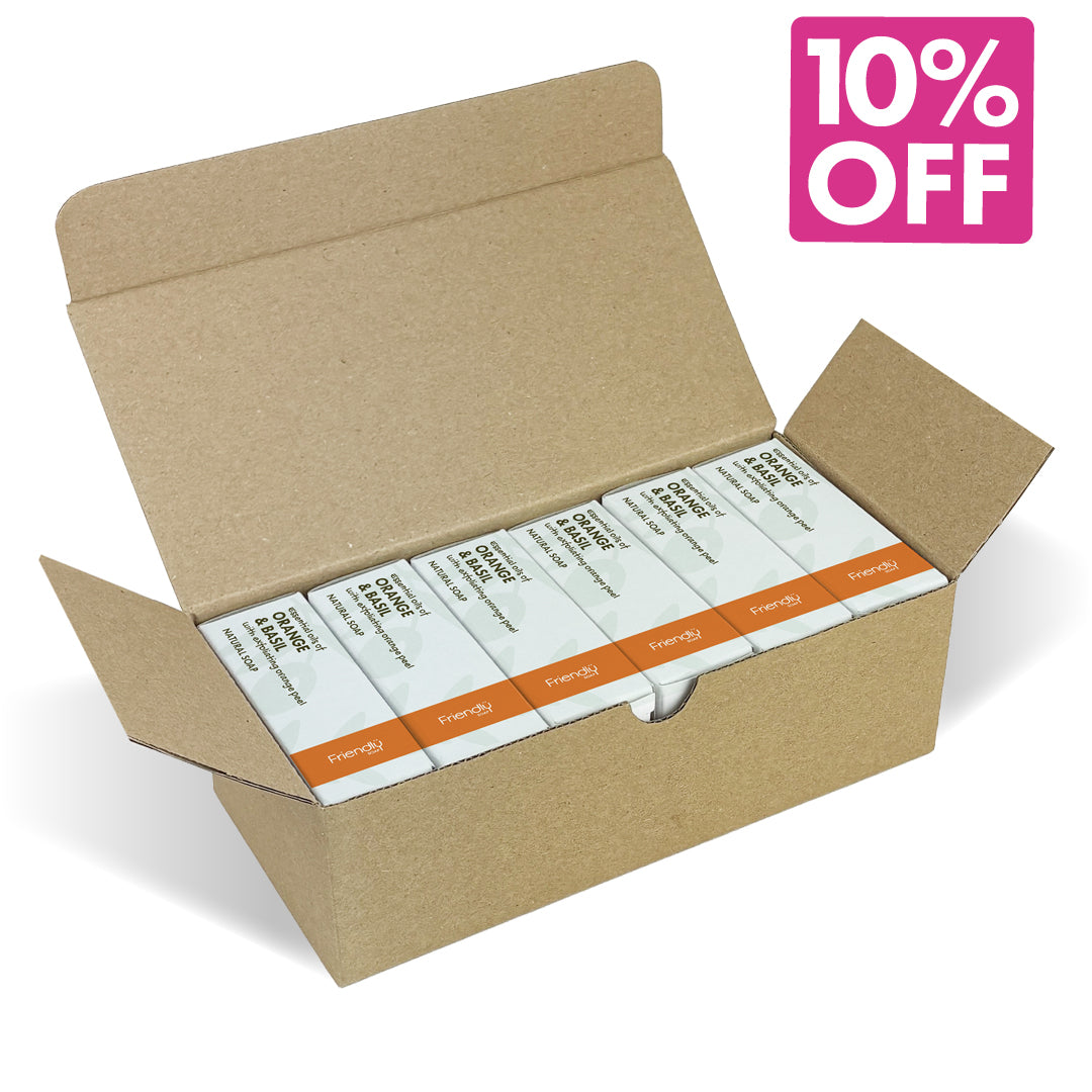 6 Pack - Olive Oil Soap Bar - Orange & Basil