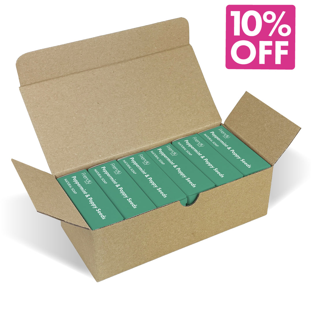 6 Pack - Natural Soap - Peppermint & Poppy Seeds