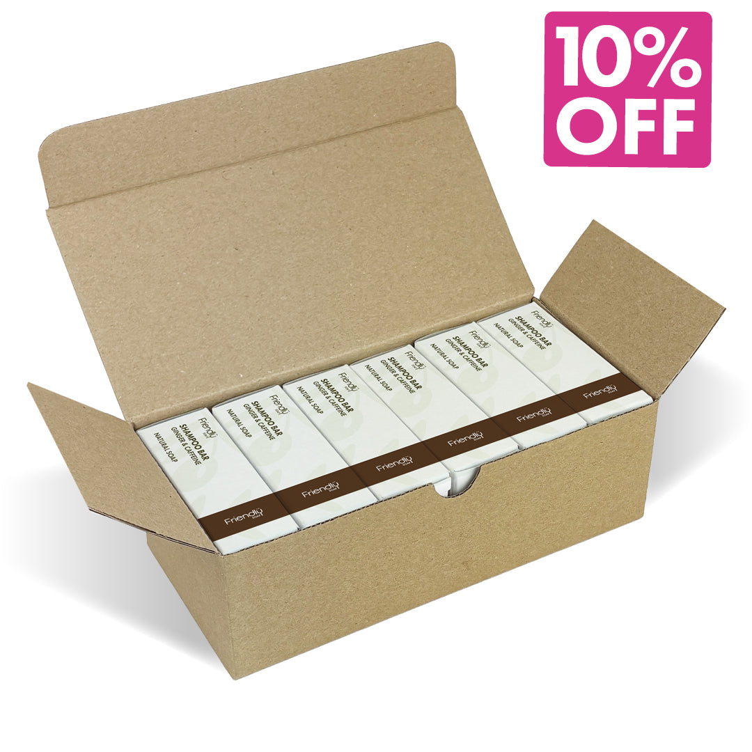 6 Pack - Olive Oil Shampoo Bar - Ginger, Caffeine & Organic Argan Oil