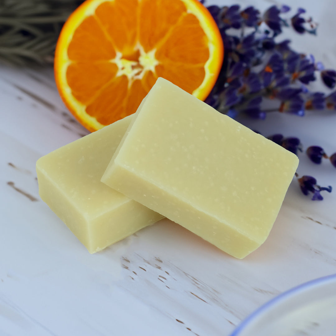 friendly shaving orange and lavender two bars