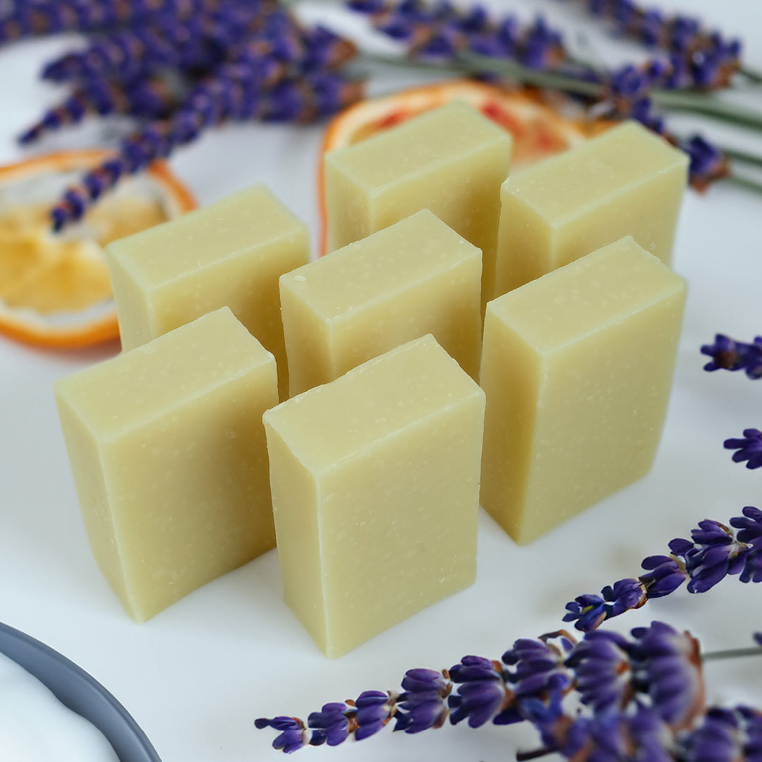 friendly shaving orange and lavender seven bars