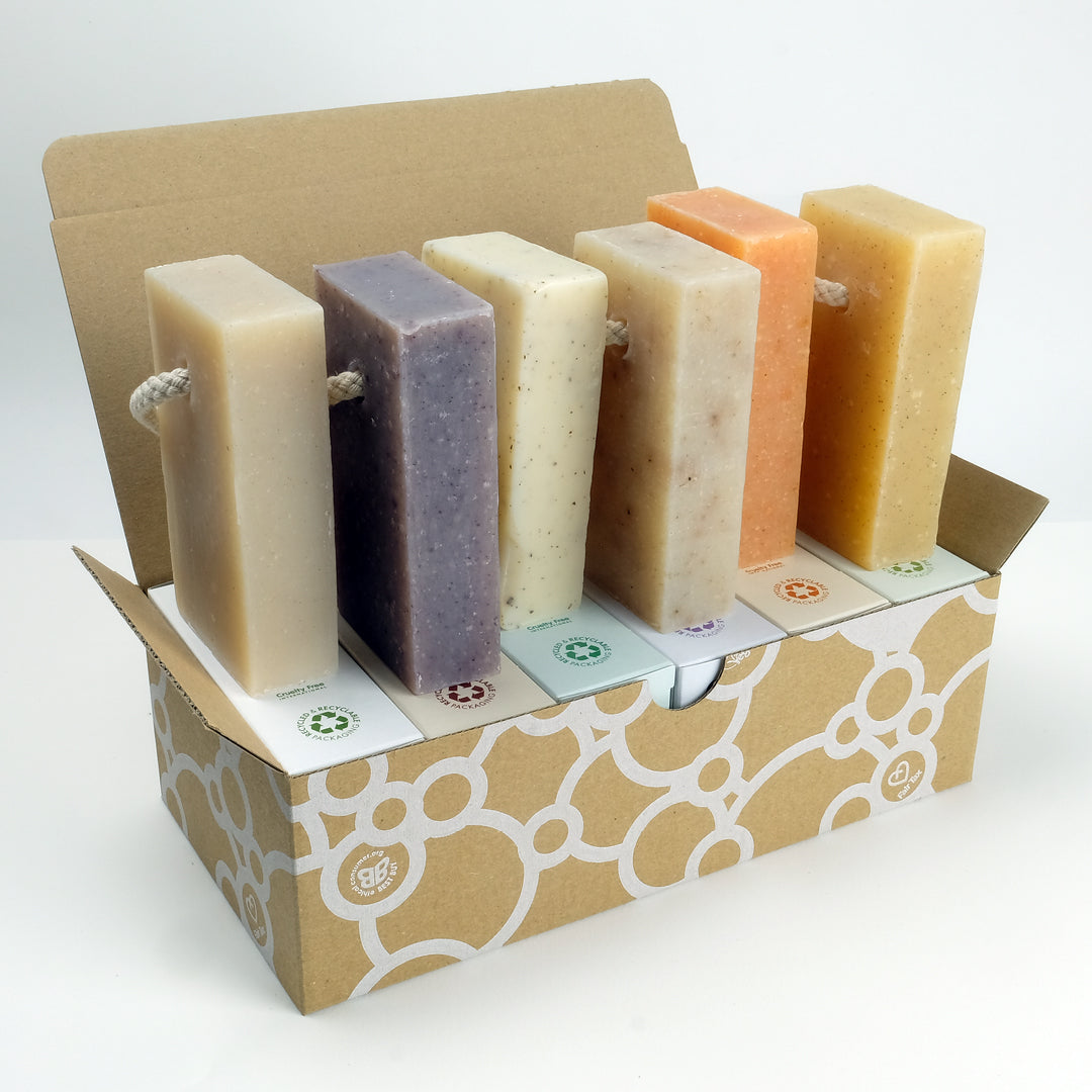 6 Pack - Natural Soap On A Rope - 'Full Range' 6 x 125g