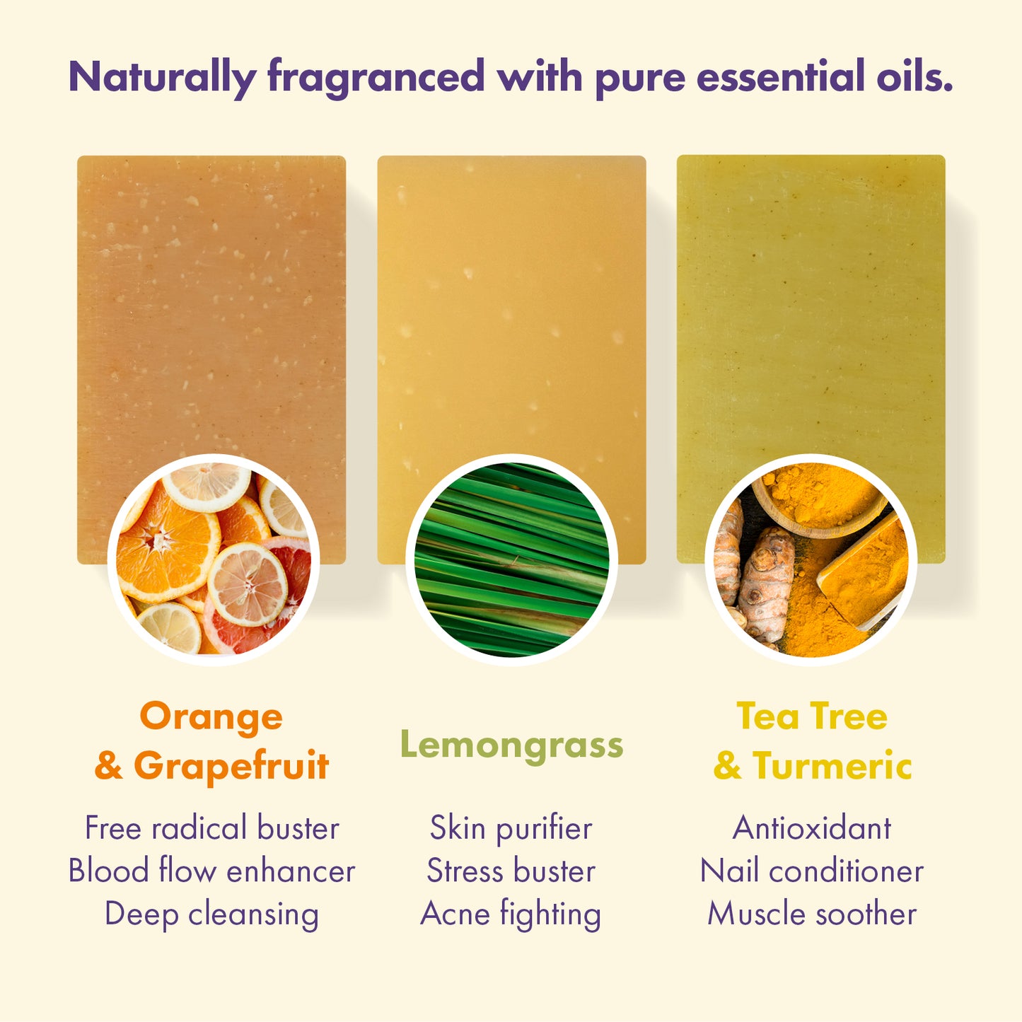 Trio Gift Set - Orange & Grapefruit, Lemongrass, Tea Tree & Turmeric