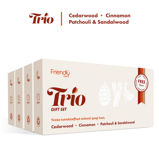 4 Pack - Trio Gift Sets - Cedarwood, Cinnamon, Patchouli & Sandalwood