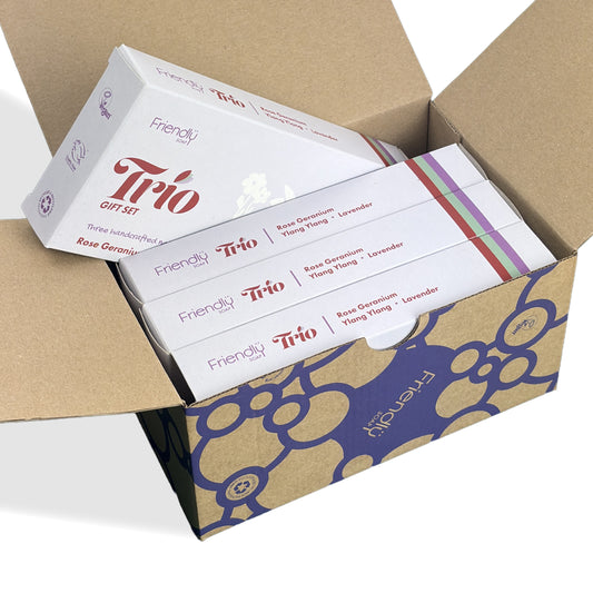 4 Pack - Trio Gift Sets - Rose Geranium, Ylang Ylang, Lavender