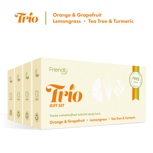 4 Pack - Trio Gift Sets - Orange & Grapefruit, Lemongrass, Tea Tree & Turmeric