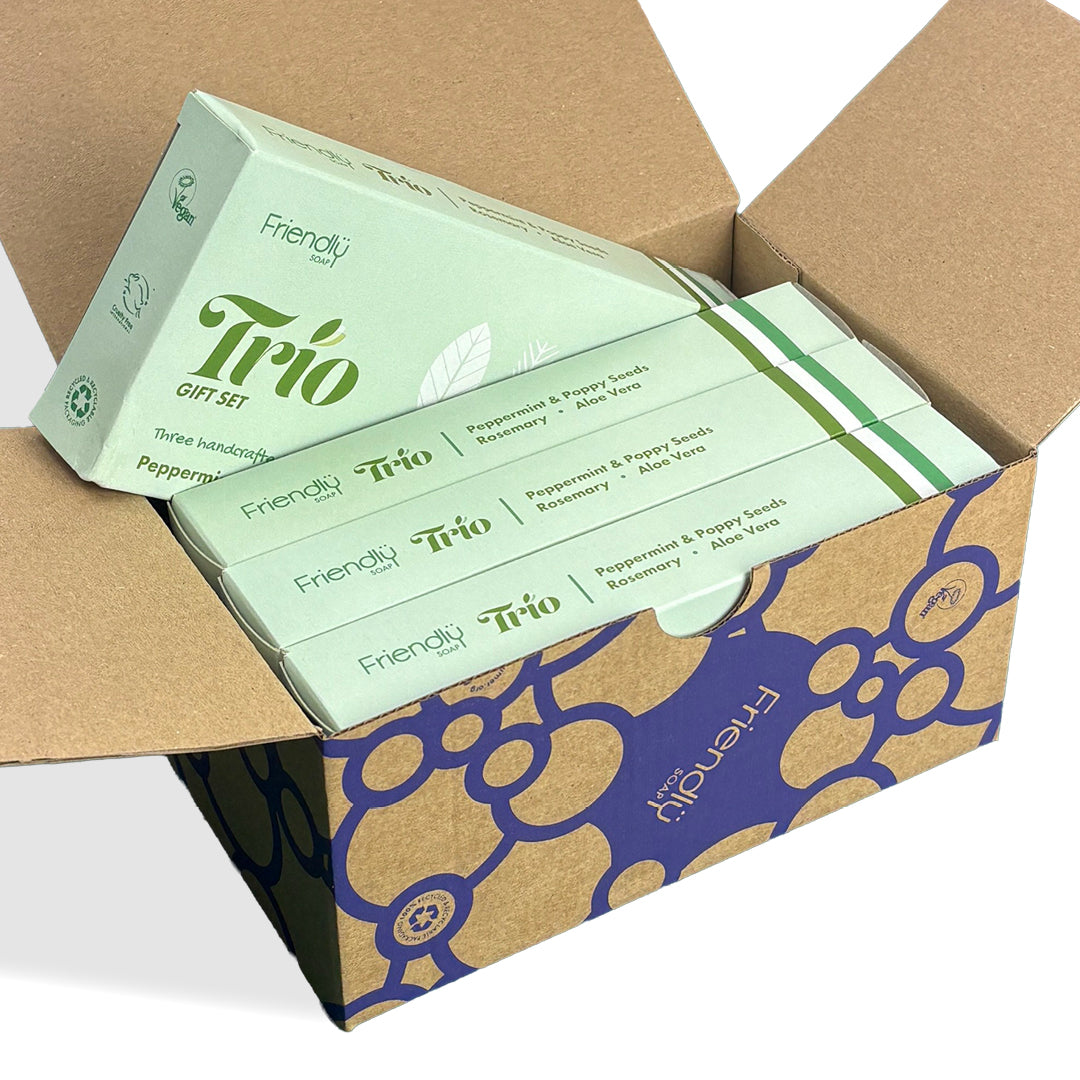 4 Pack - Trio Gift Sets - Peppermint & Poppy Seeds, Rosemary, Aloe Vera