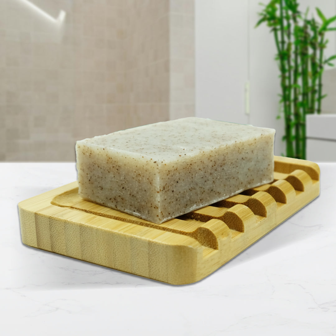 friendly soap rack - waterfall style in bathroom with natural soap bar